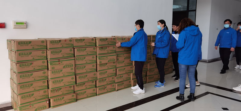 清明假期,華全集團員工領(lǐng)取生態(tài)白蓮藕禮物